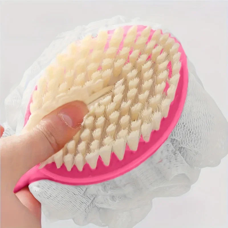 2-in-1 Long Handle Exfoliating Bath Brush and Shower Scrubber - 15