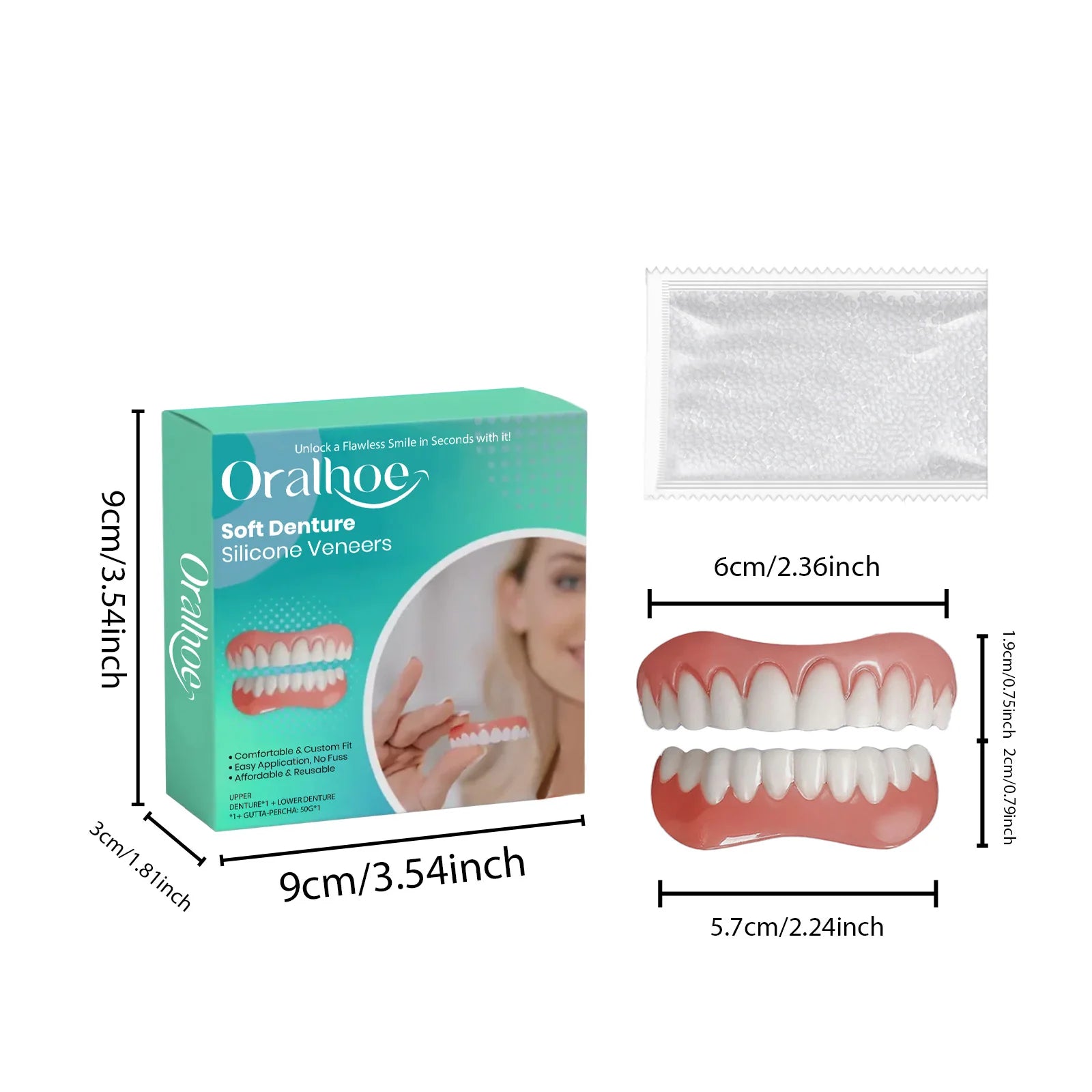 Flexible Silicone Denture Set for Instant Smile Transformation - 6