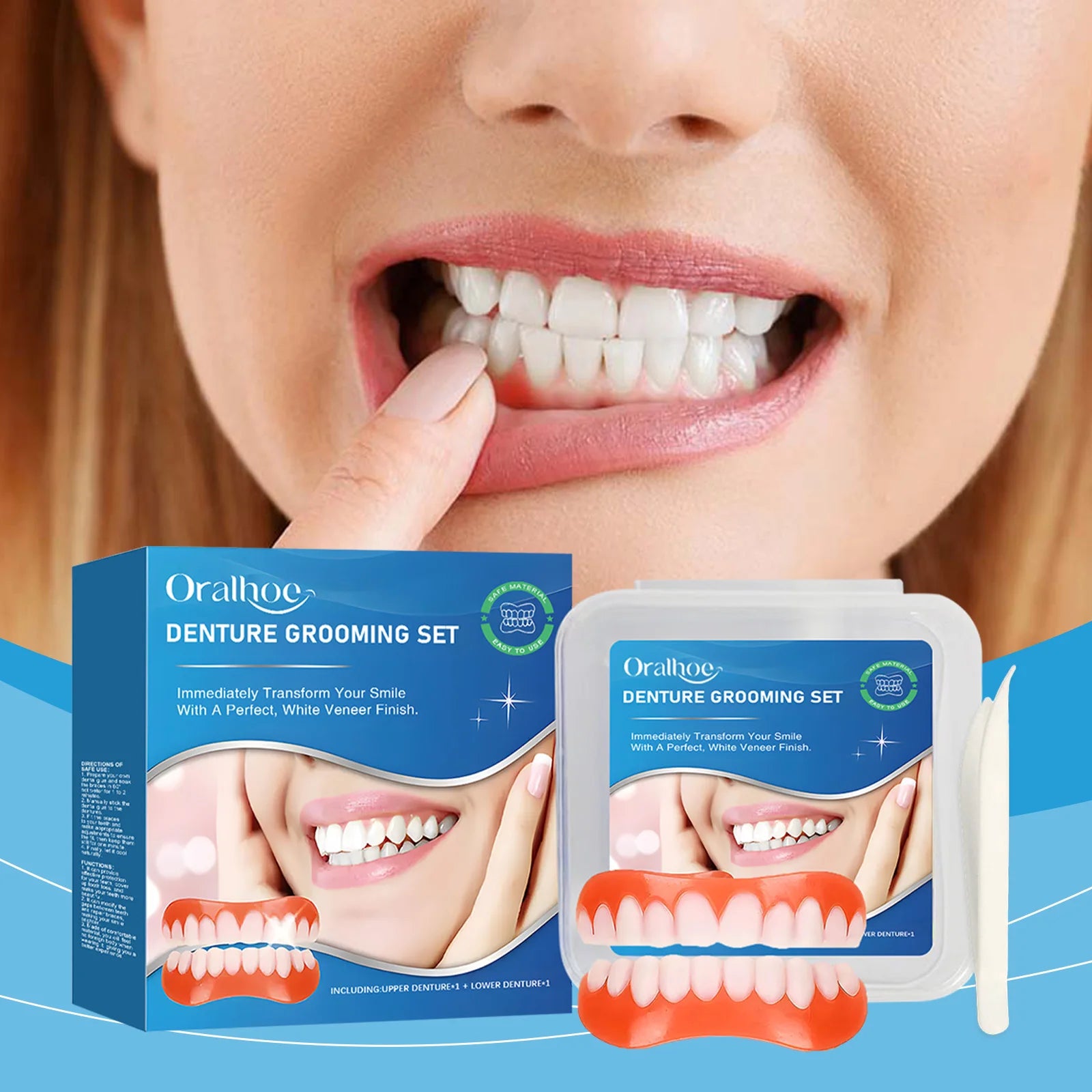 Snap-On Silicone Denture Set for Instant Smile Correction - 2