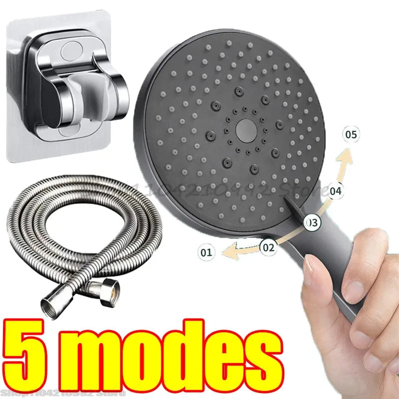 5-Mode Handheld High-Pressure Shower Head Set