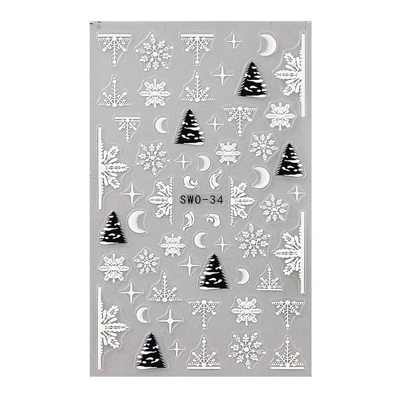 3D Christmas Cartoon Self-Adhesive Nail Art Decal Stickers