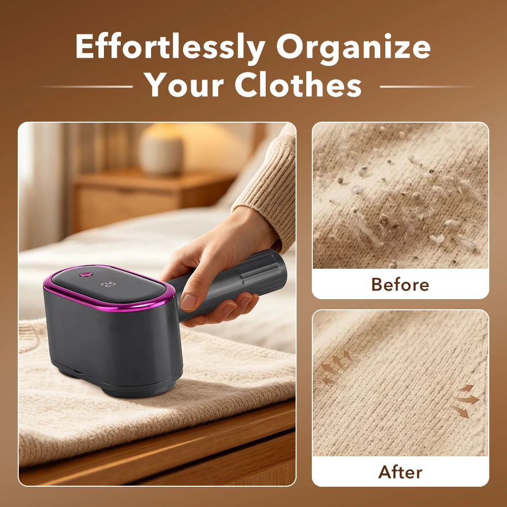 Rechargeable Electric Fabric Shaver with 5-Speed LED Display