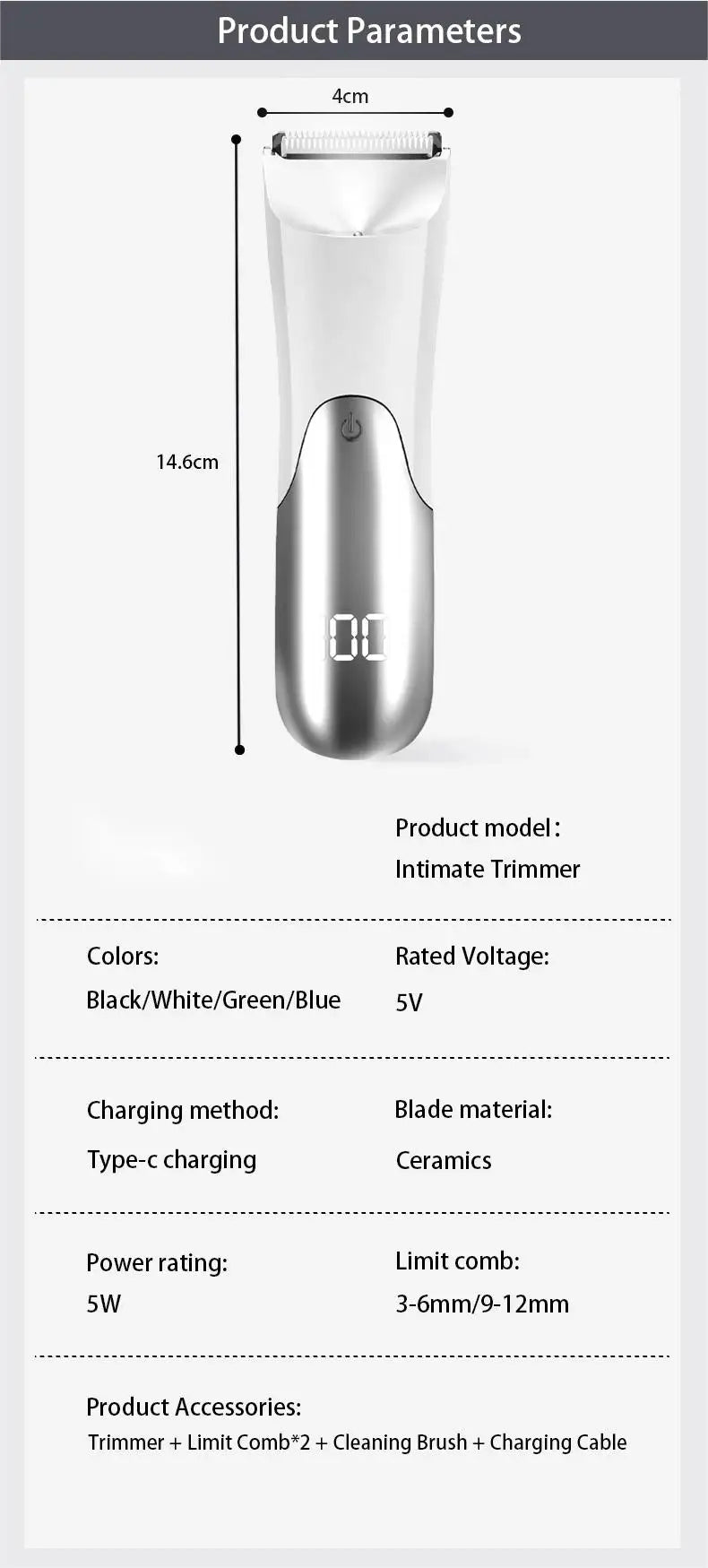 Electric Groin and Body Hair Trimmer