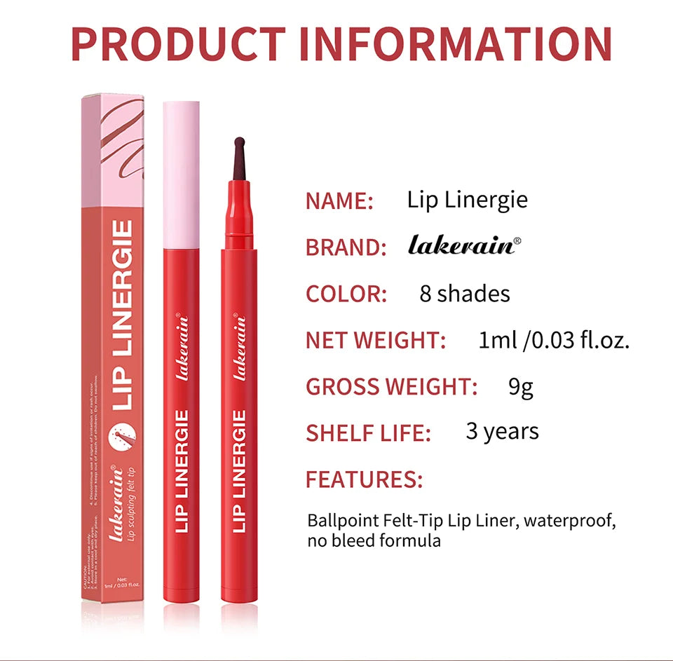 Waterproof Ballpoint Felt Tip Lip Liner Stain