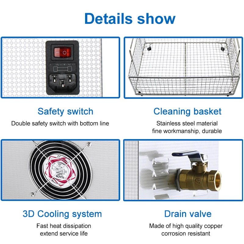 Digital Ultrasonic Cleaner for Jewelry, Watches, and Tools