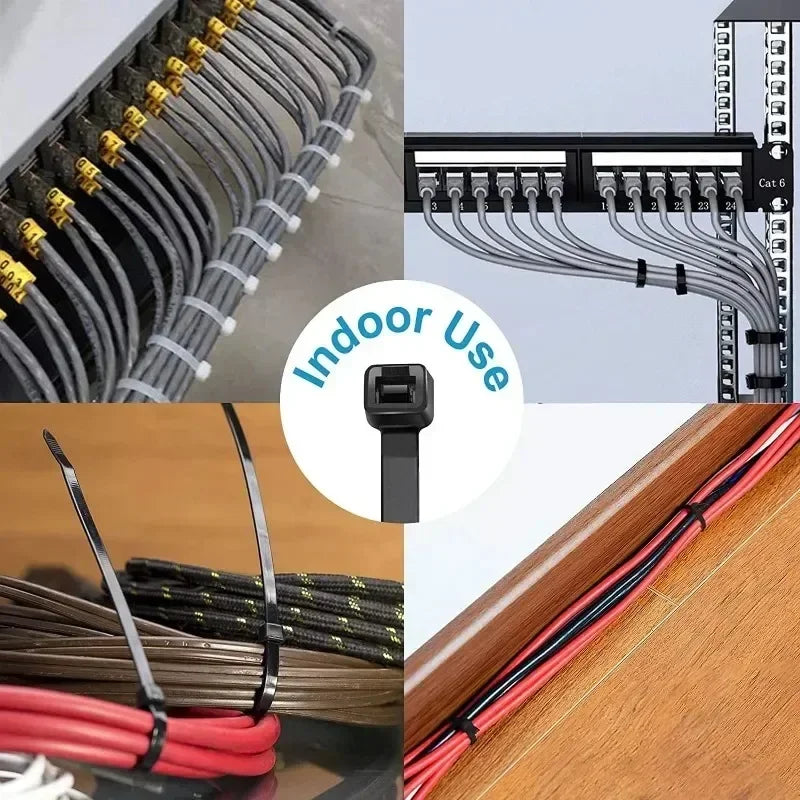Heavy Duty Self-Locking Nylon Cable Zip Ties for Home and Office - 13