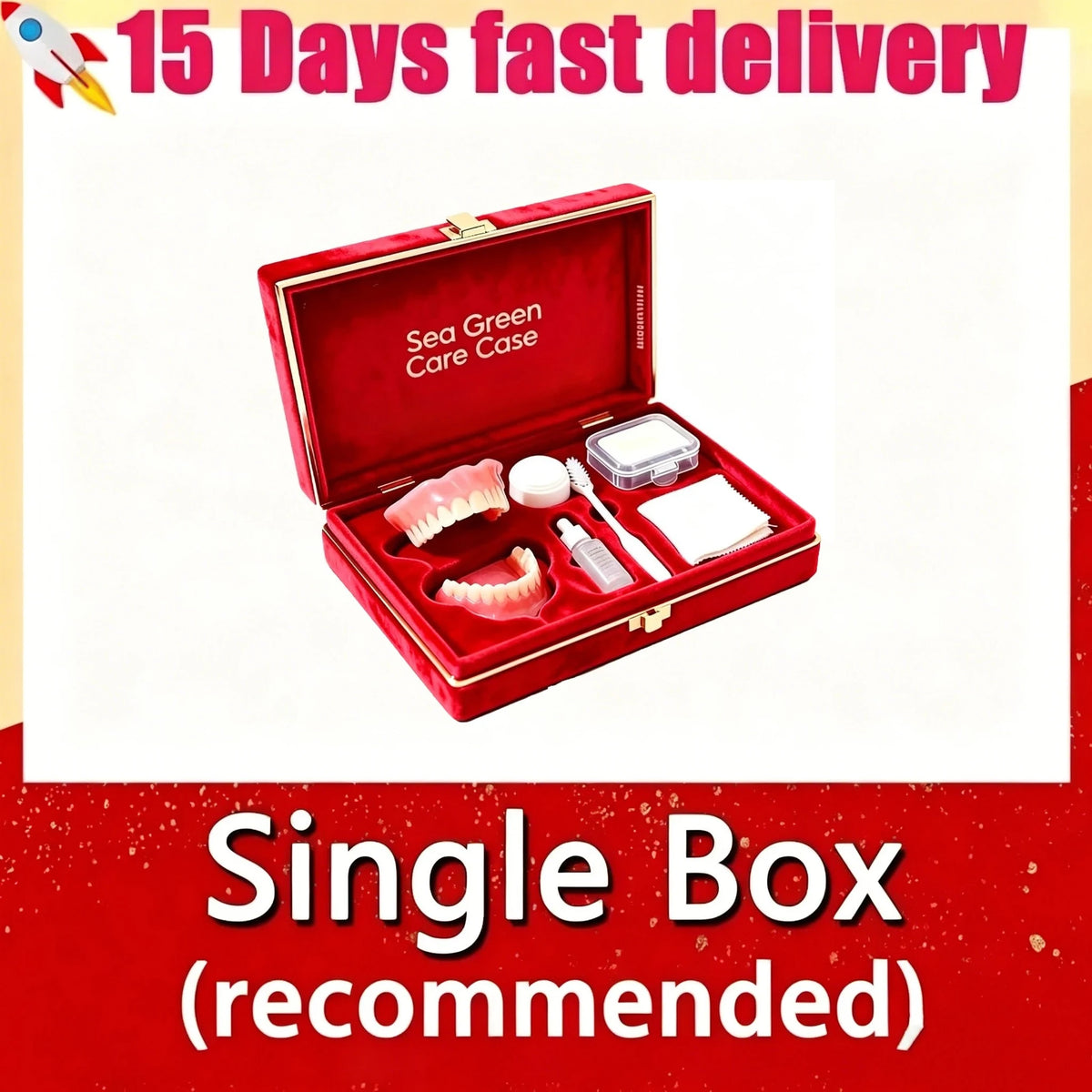 Full-Mouth Silicone Comfort Denture Set with Storage Case