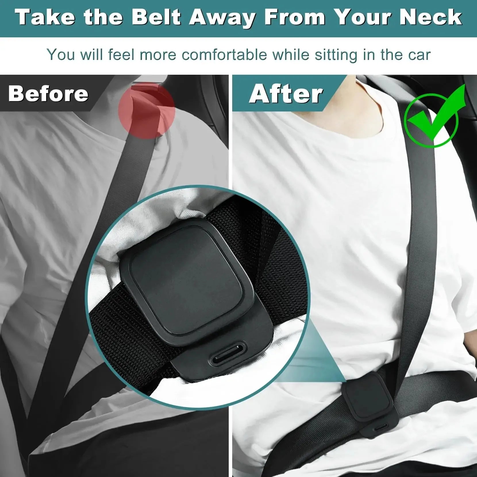 Comfortable Car Seat Belt Adjuster Clip for Driving