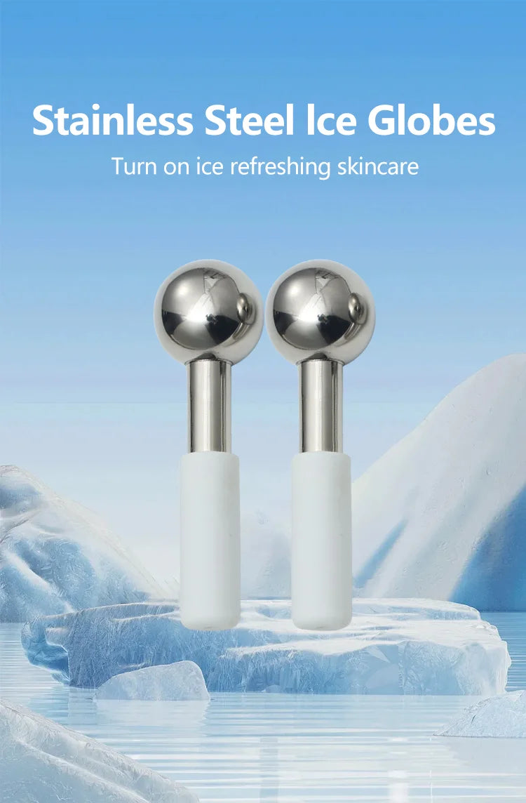 Stainless Steel Cooling Ice Globes for Facial Puffiness and Skincare