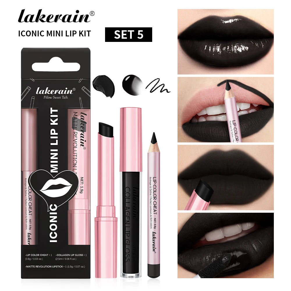 3-Piece Waterproof Matte Lip Makeup Set - 21