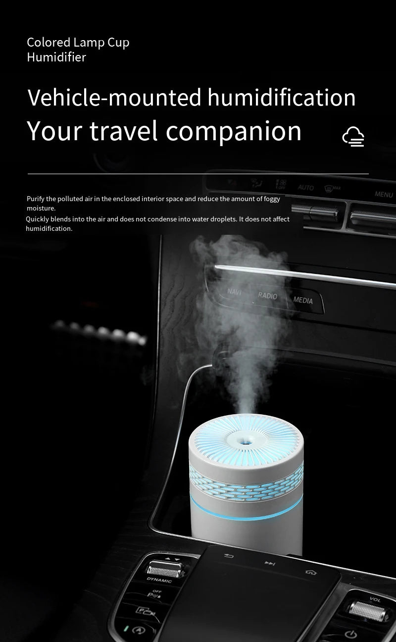 Portable Mini LED Car and Desk Humidifier