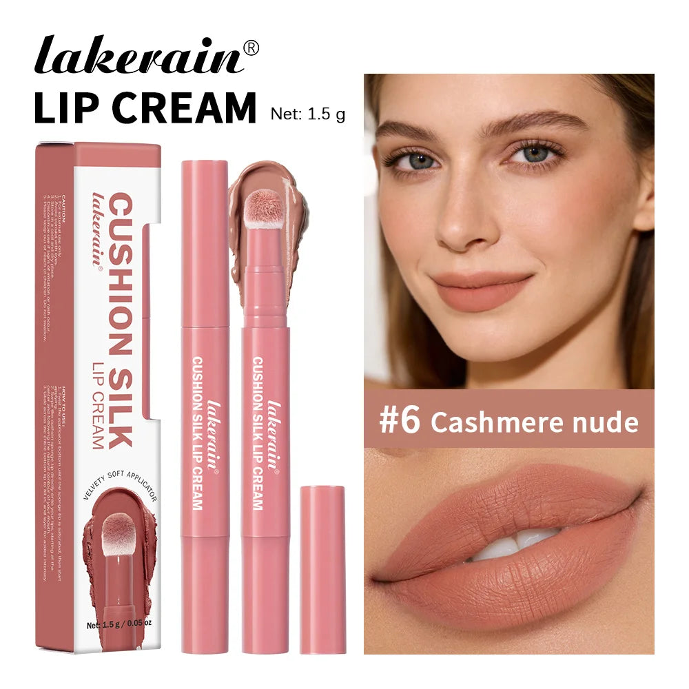 2-in-1 Waterproof Lip Cream and Blush with Air Cushion Applicator