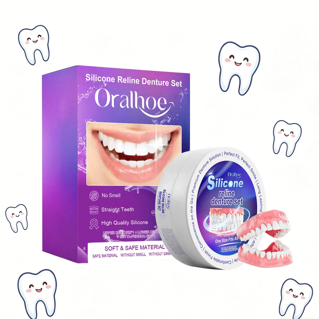 Silicone Reline Denture Set for Natural Smile and Comfortable Fit