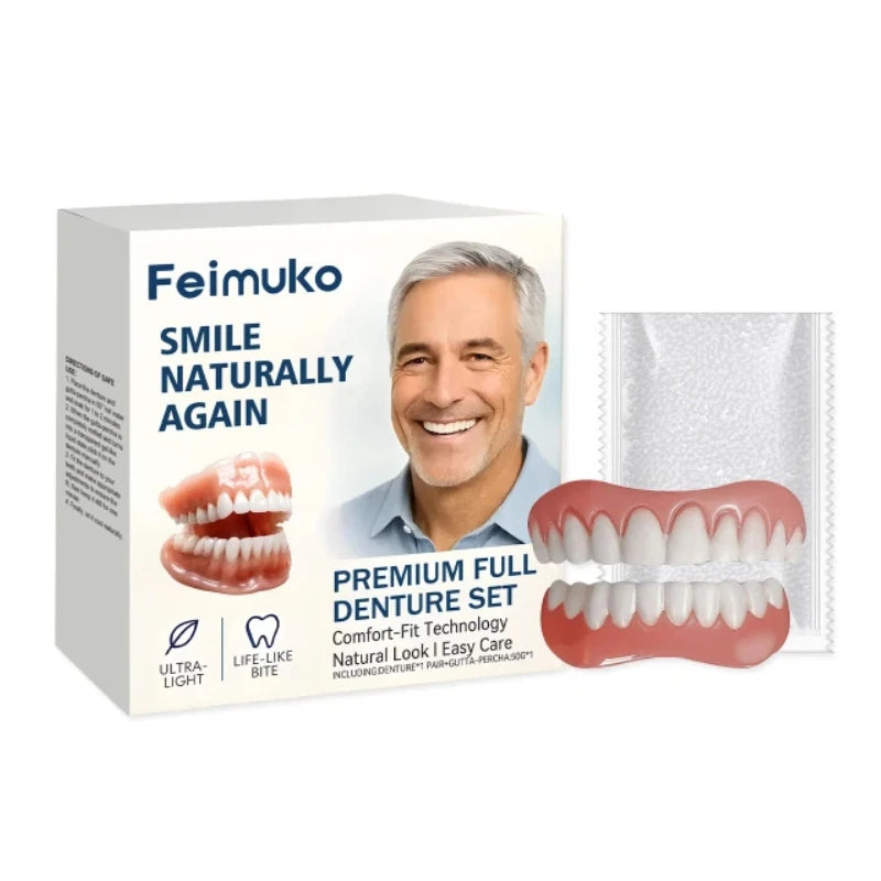 Comfortable Full Set Natural Look Dentures for Instant Confident Smile