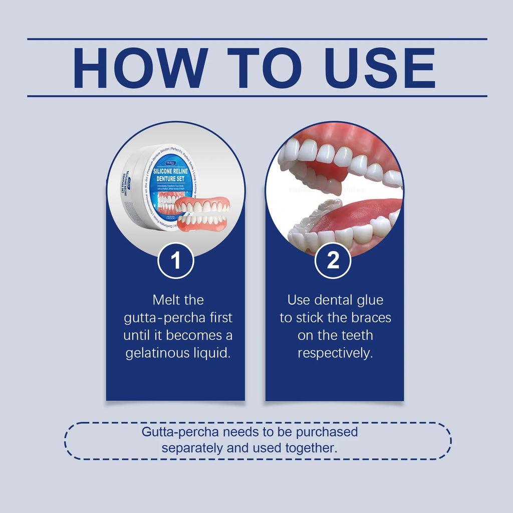Flexible Silicone Denture Reline and Temporary Repair Kit