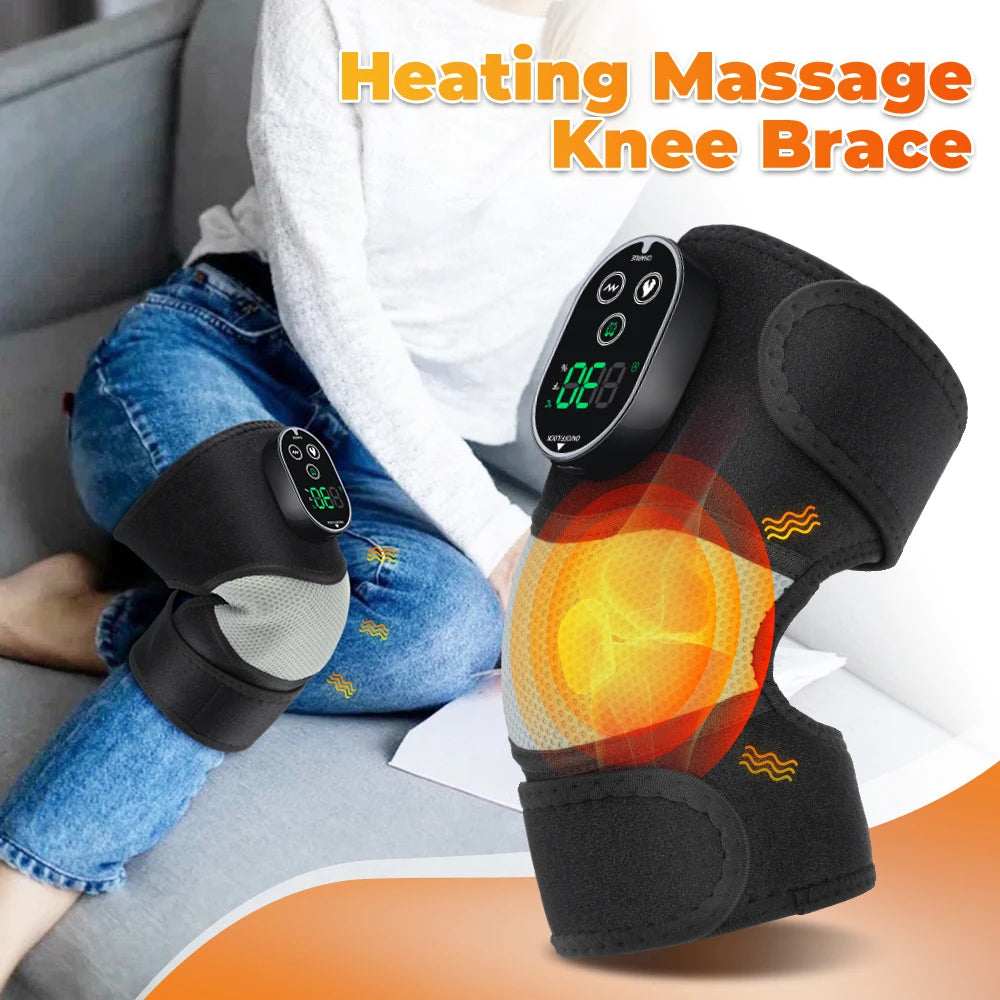 Heated Vibration Knee Massager Wrap for Joint Pain Relief - 1