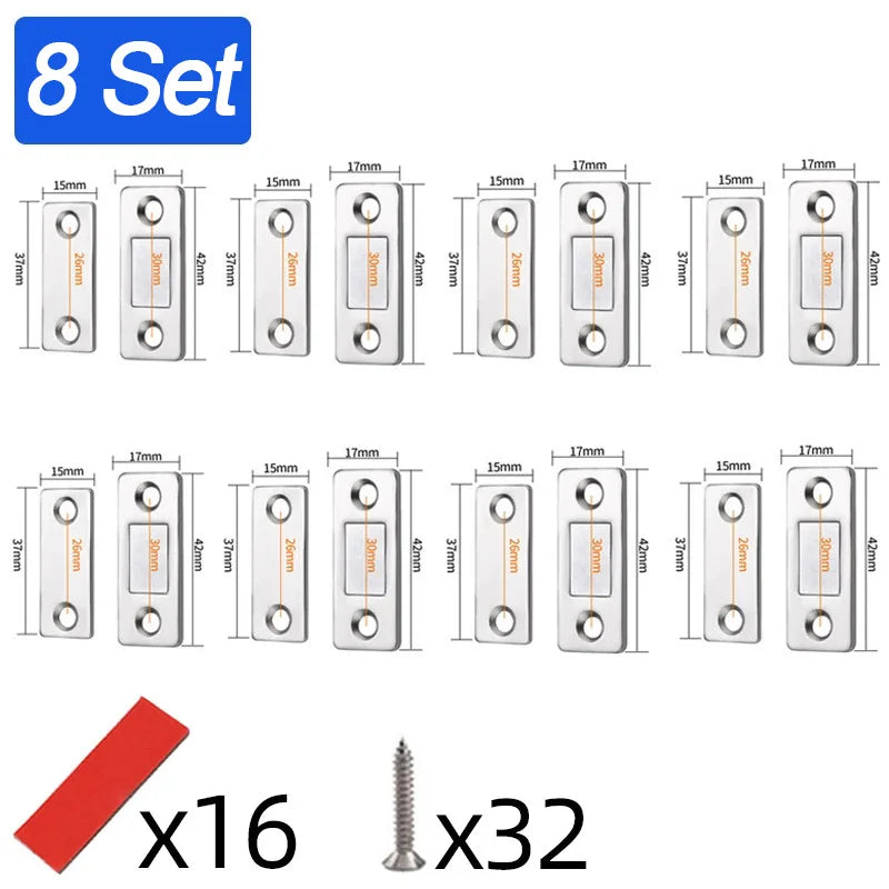 Ultra-Thin Magnetic Cabinet Door Catch Latch