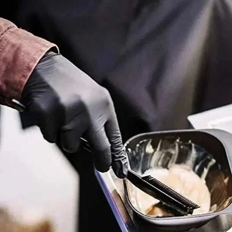Disposable Black Nitrile Cleaning Gloves - 9