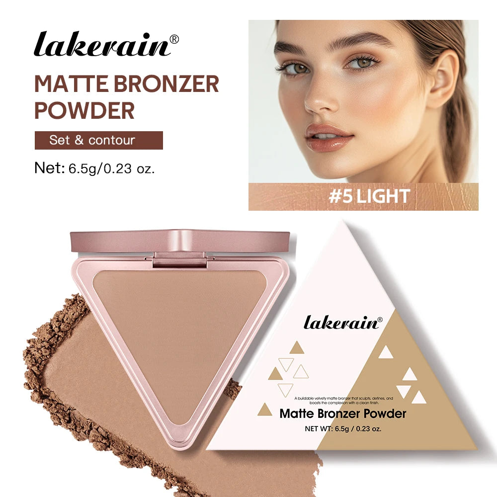 Matte Bronzer Powder for Long-Lasting Smooth Face Makeup