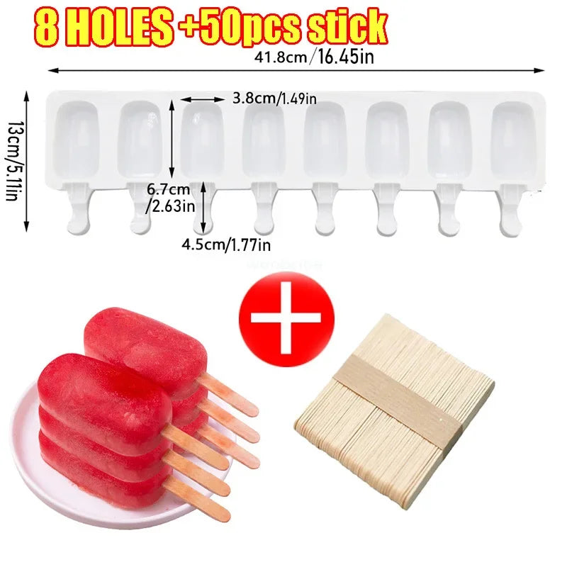 Silicone Ice Cream and Popsicle Maker Mold Tray - 17