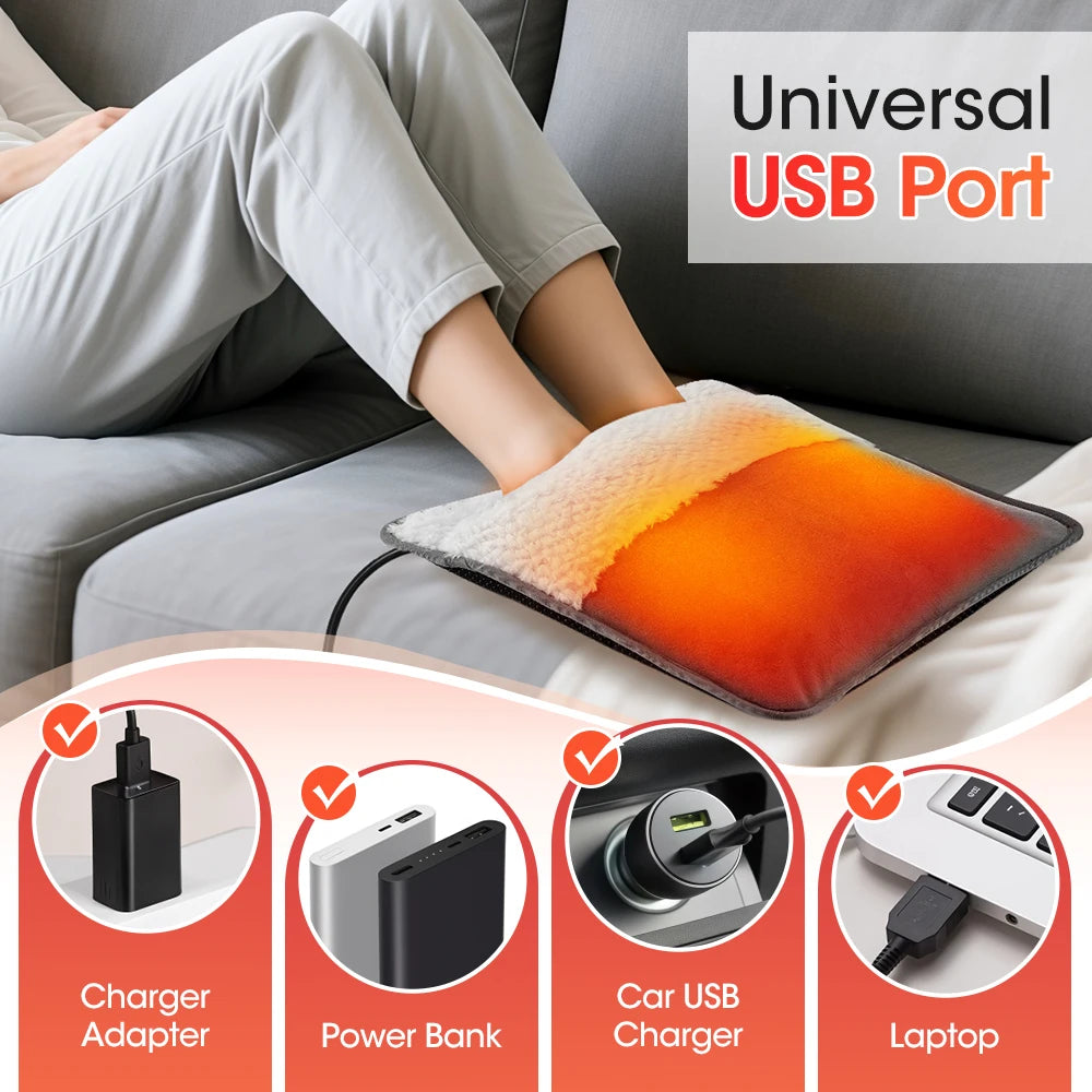 USB Heated Foot Warmer and Body Warming Mat - 9