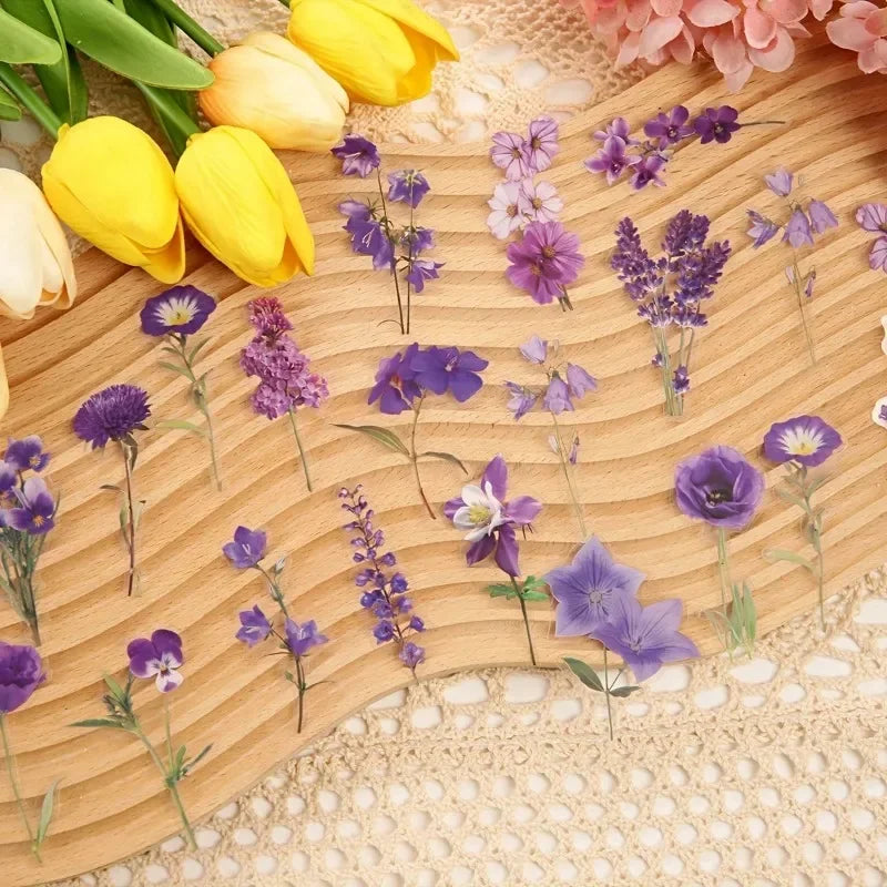 40-Piece Floral Sticker Set for Scrapbooking and Journaling - 7