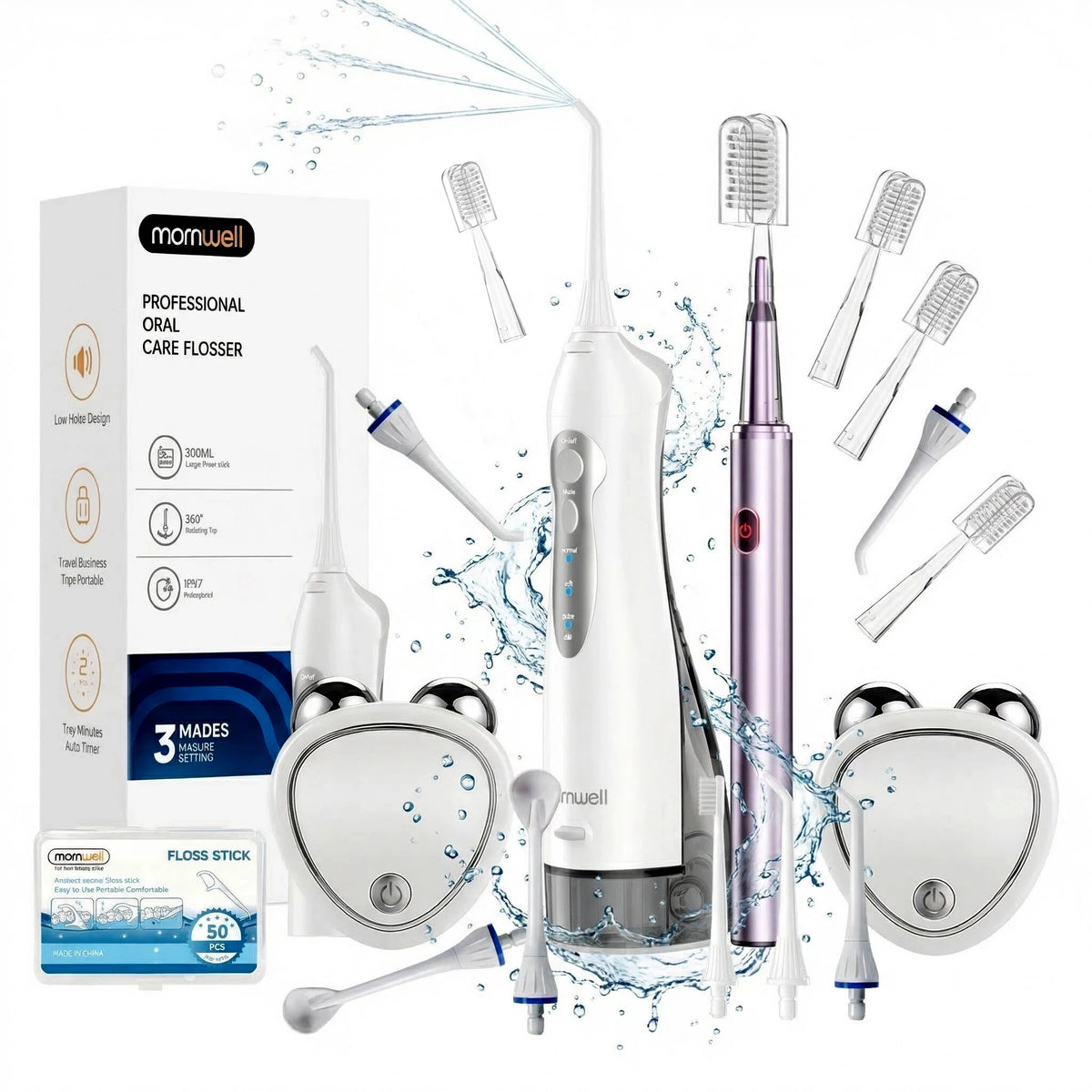 Professional Oral Care Water Flosser and Electric Toothbrush Set
