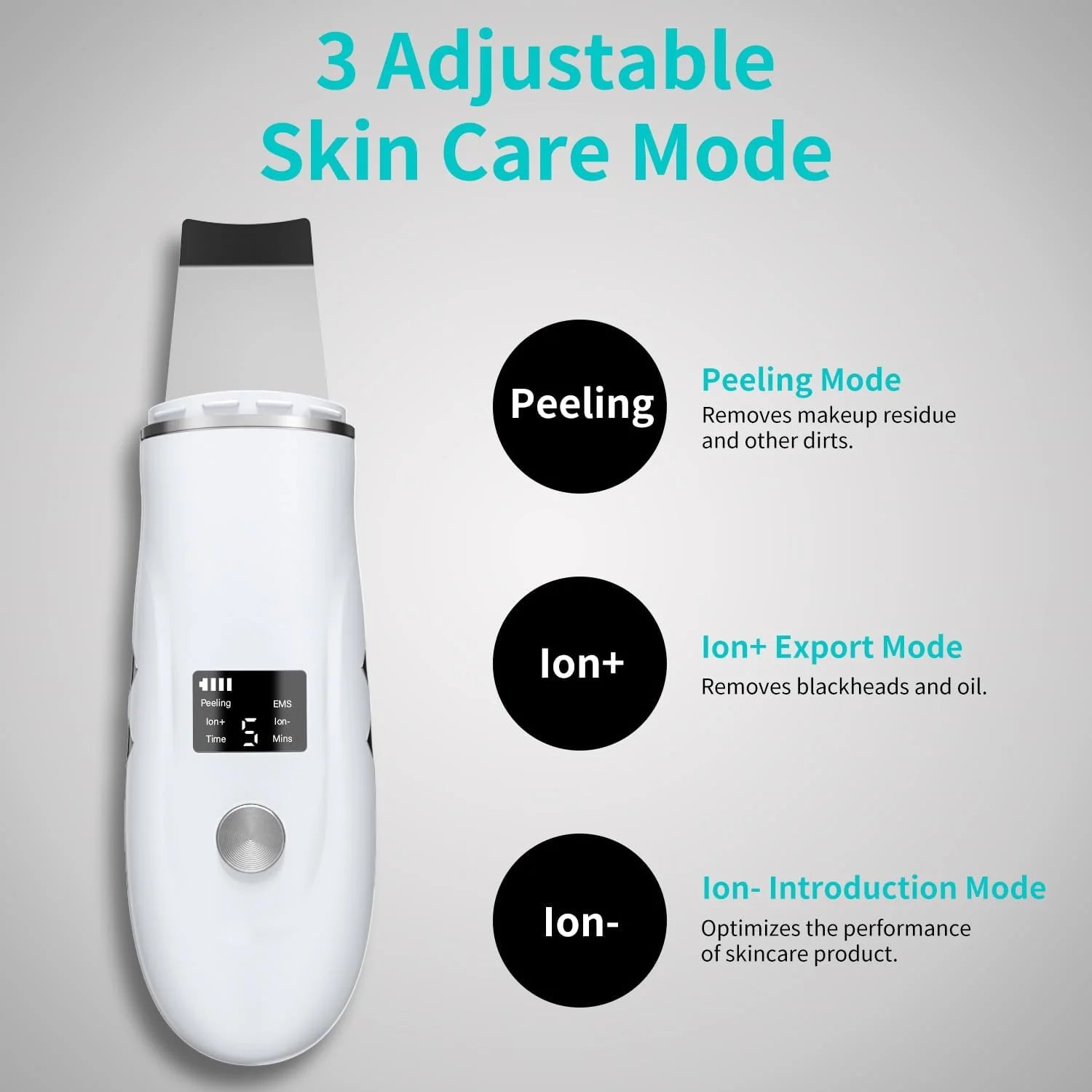 4-in-1 Ultrasonic Facial Skin Scrubber and Pore Cleaner - 5