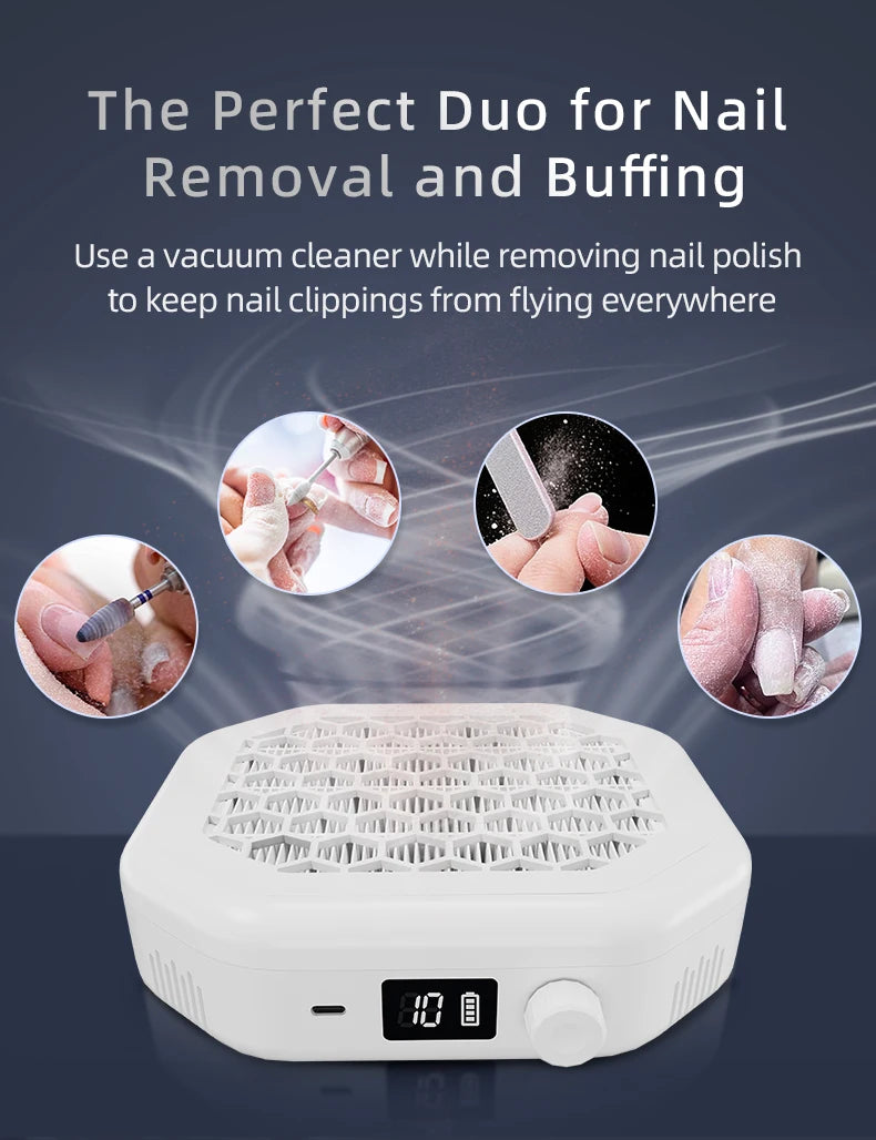 Rechargeable Cordless Nail Dust Collector for Manicures - 9