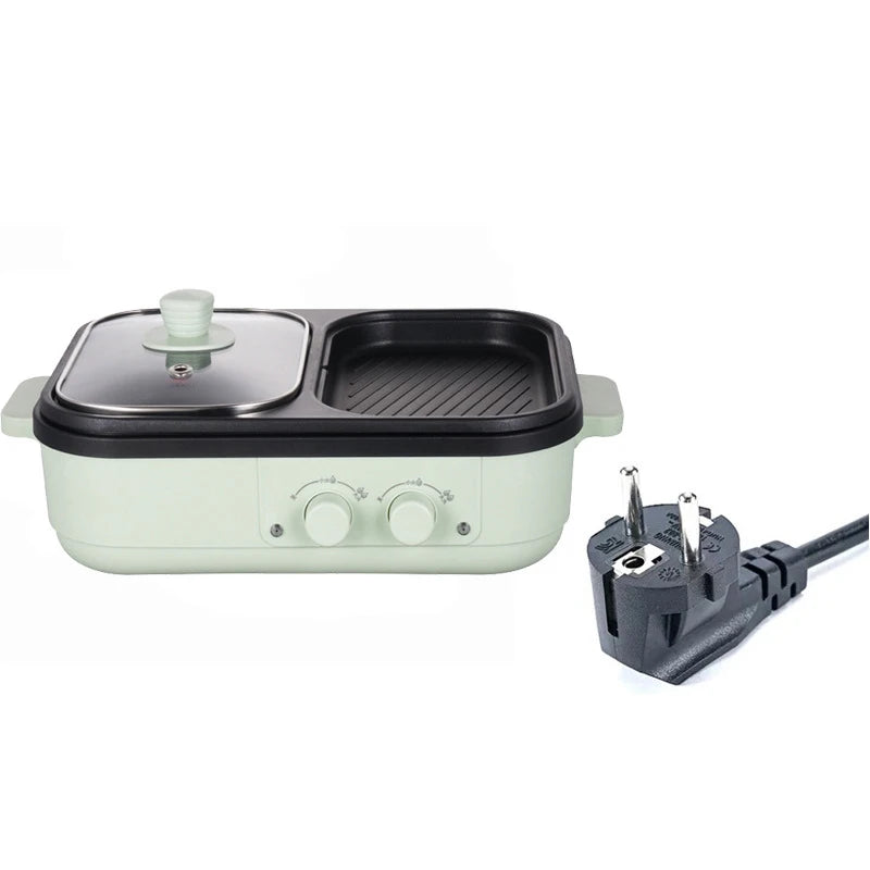2-in-1 Electric Hot Pot and Grill for Indoor BBQ