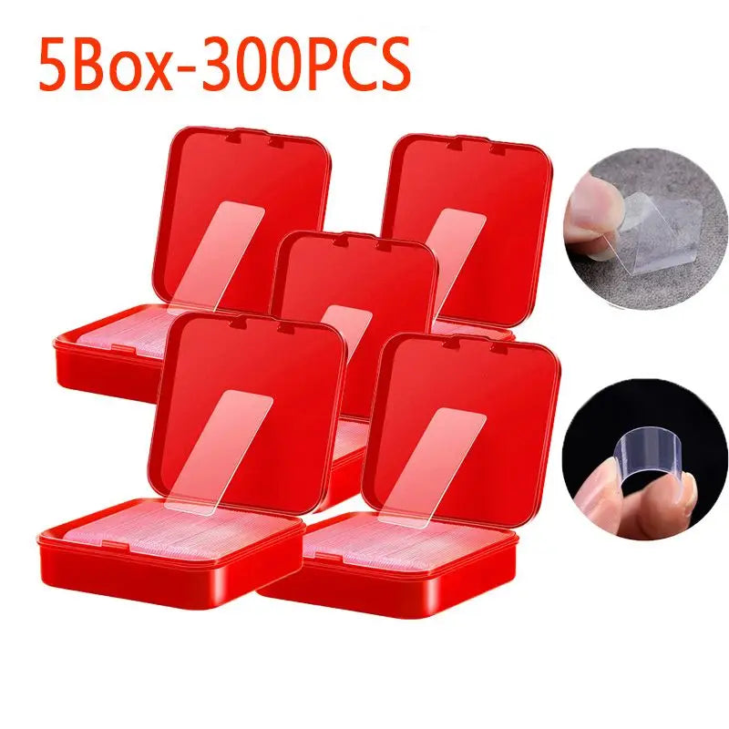 Heavy-Duty Transparent Reusable Nano Adhesive Tape Pads