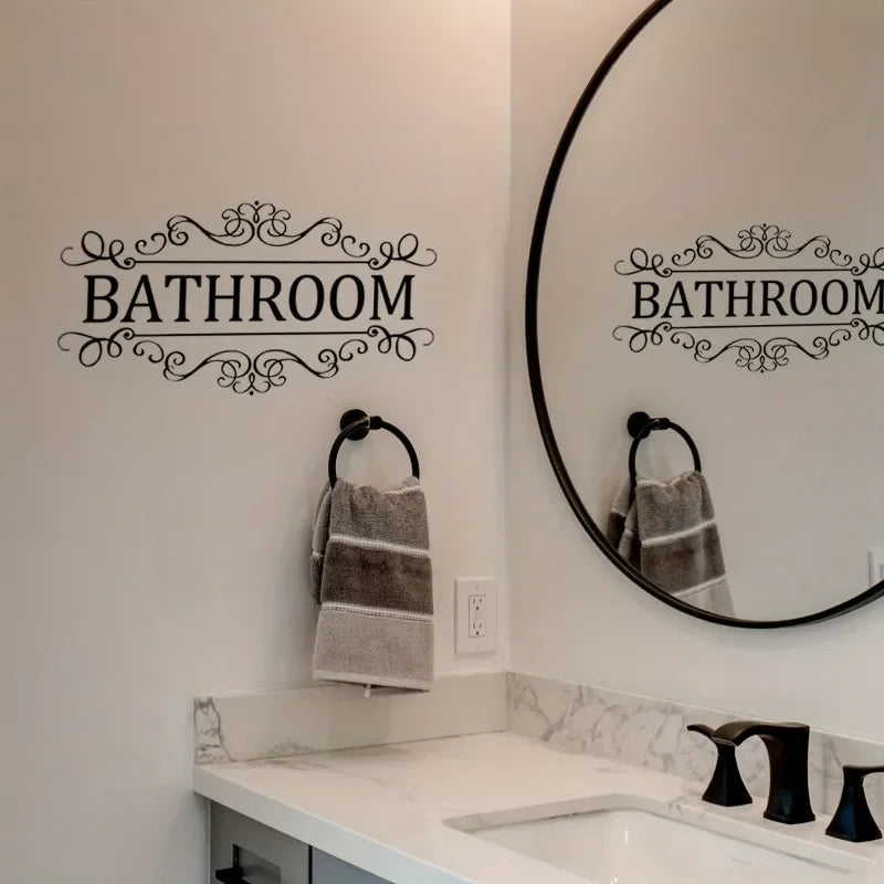 Waterproof Decorative Bathroom Door Wall Decal - 2