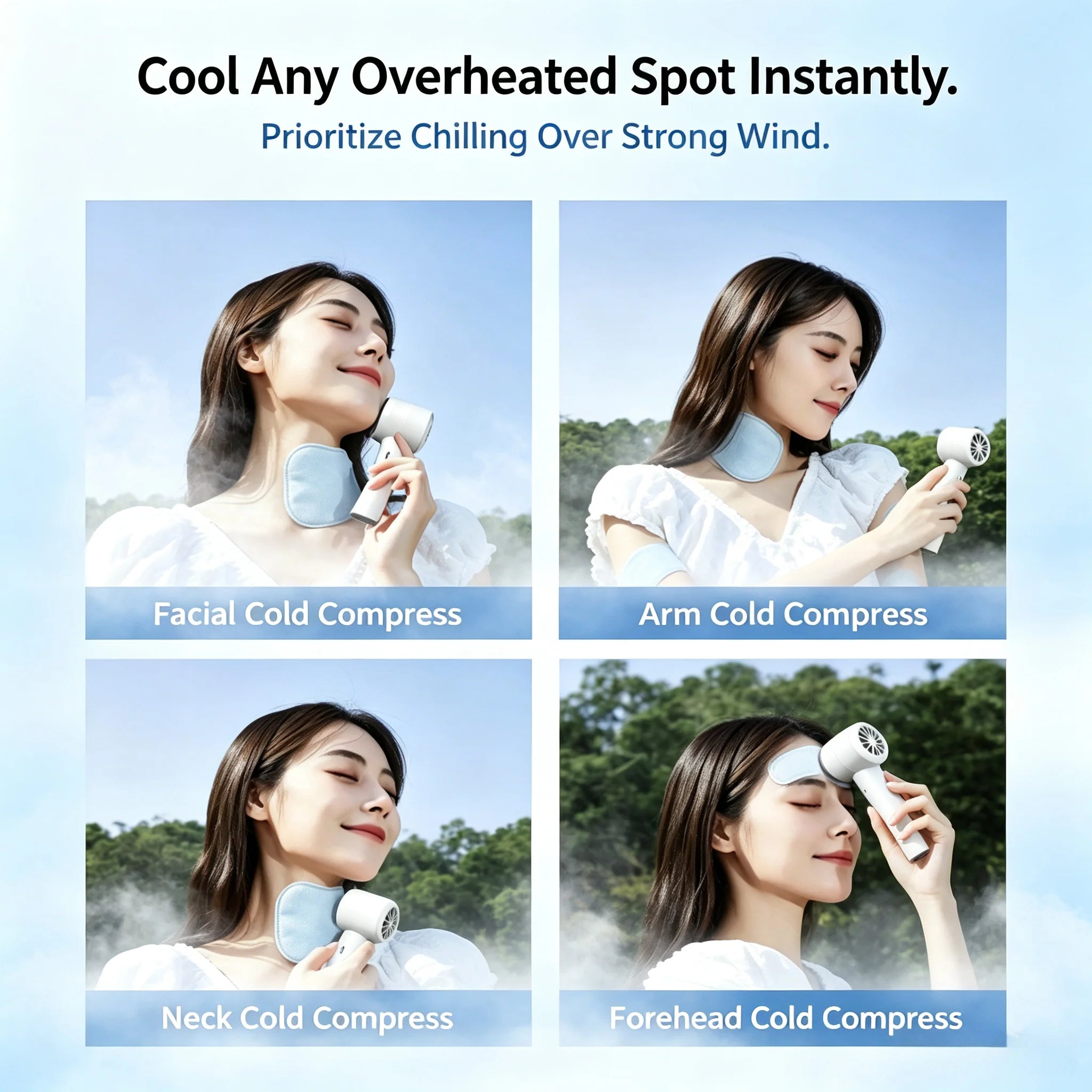 Rechargeable Handheld Turbo Fan with Ice Cooling Technology - 5