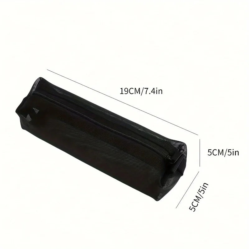 Transparent Mesh Pencil Case Organizer for School and Office