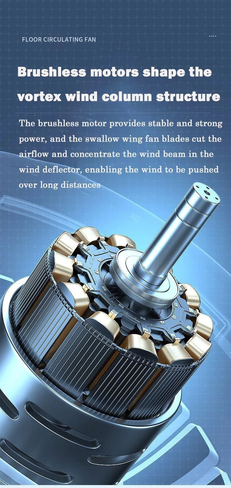Rechargeable Portable Air Circulation Floor Fan