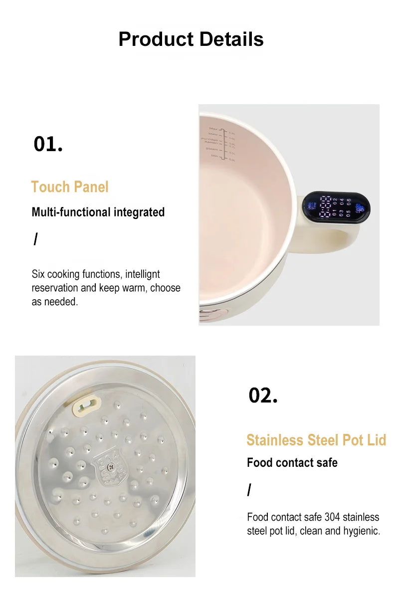 Portable Electric Multi-Cooker for Dorms and Travel