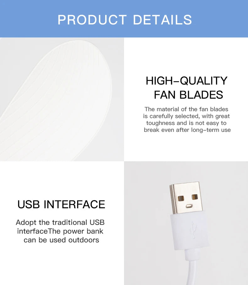 Portable USB Hanging Ceiling Fan for Camping and Dorms