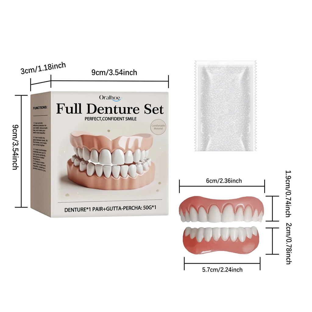 Temporary Silicone Denture Set for Instant Smile Restoration