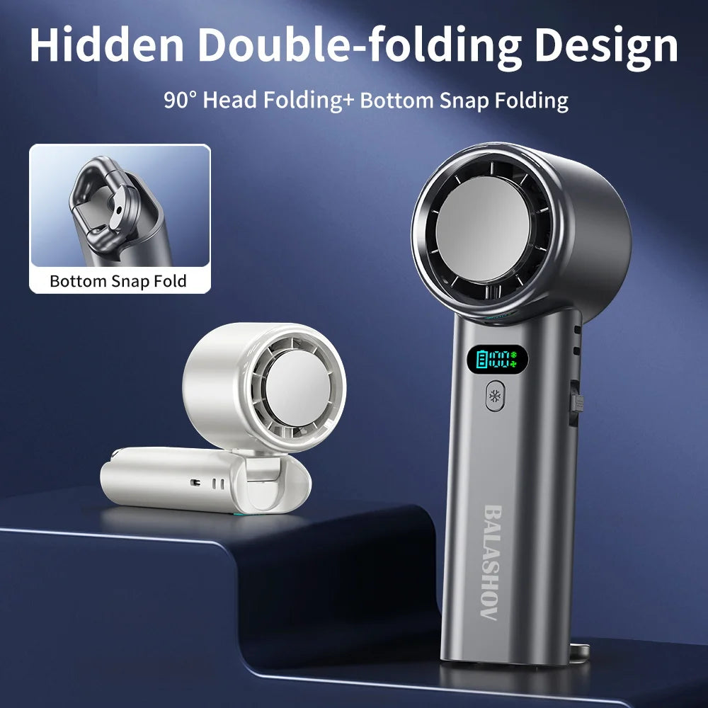 Portable Handheld Ice Cooling Fan with Adjustable Speed
