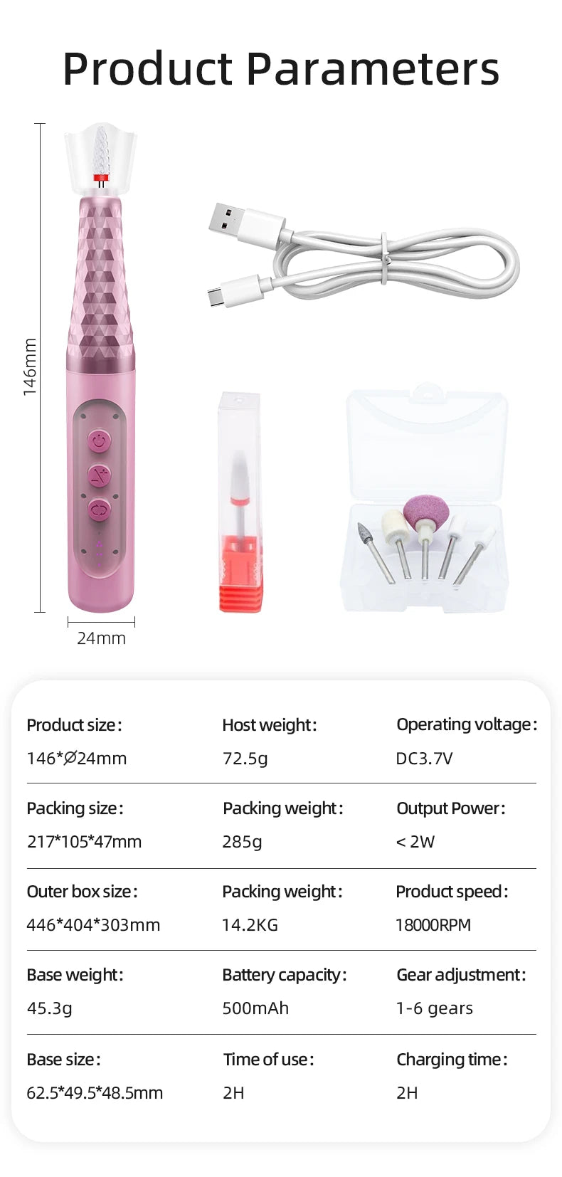 Cordless Electric Nail File and Manicure Drill Kit