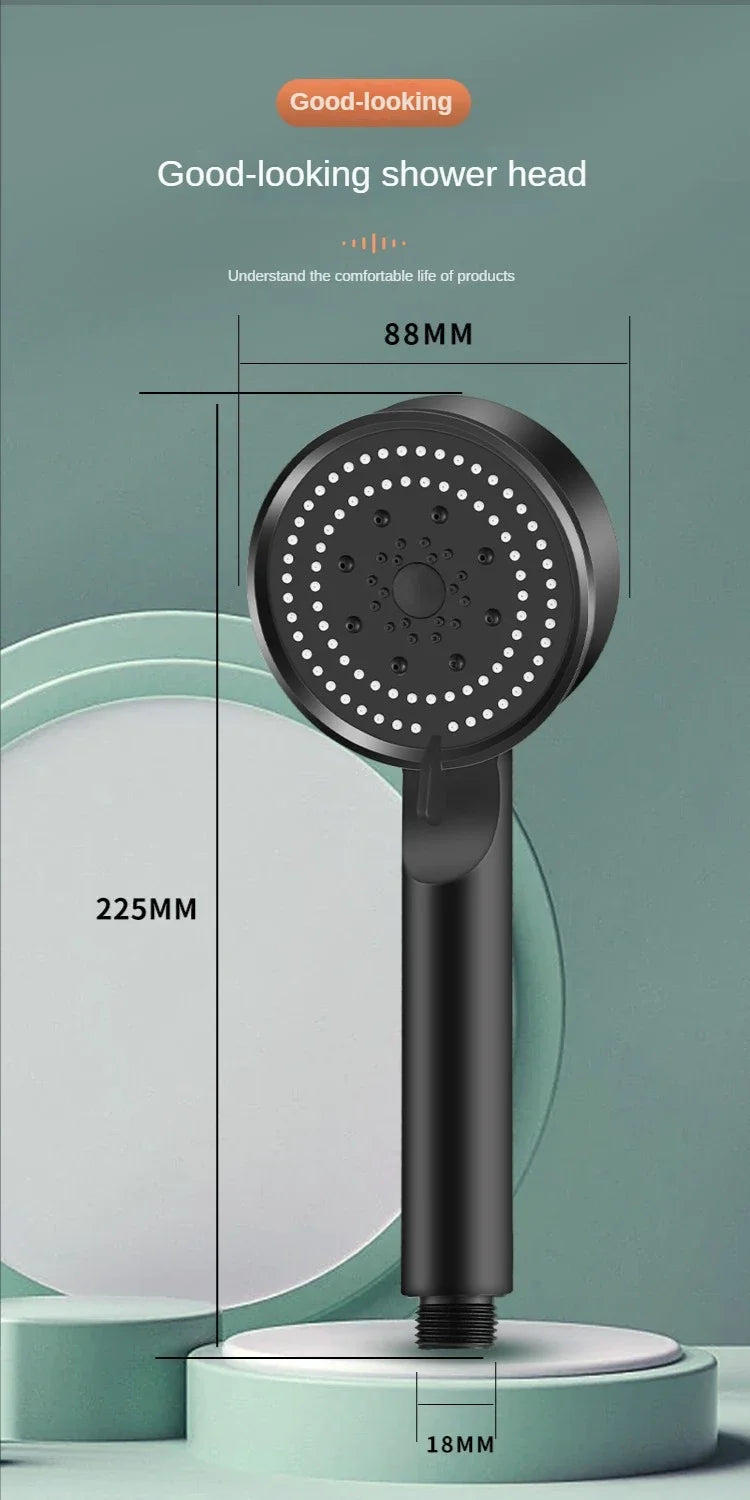 5-Mode High-Pressure Rainfall Handheld Shower Head - 21