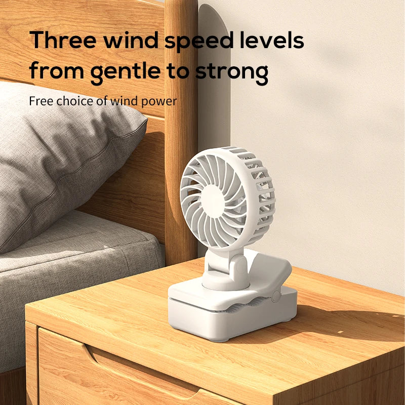 Portable USB Rechargeable Clip-On Cooling Fan