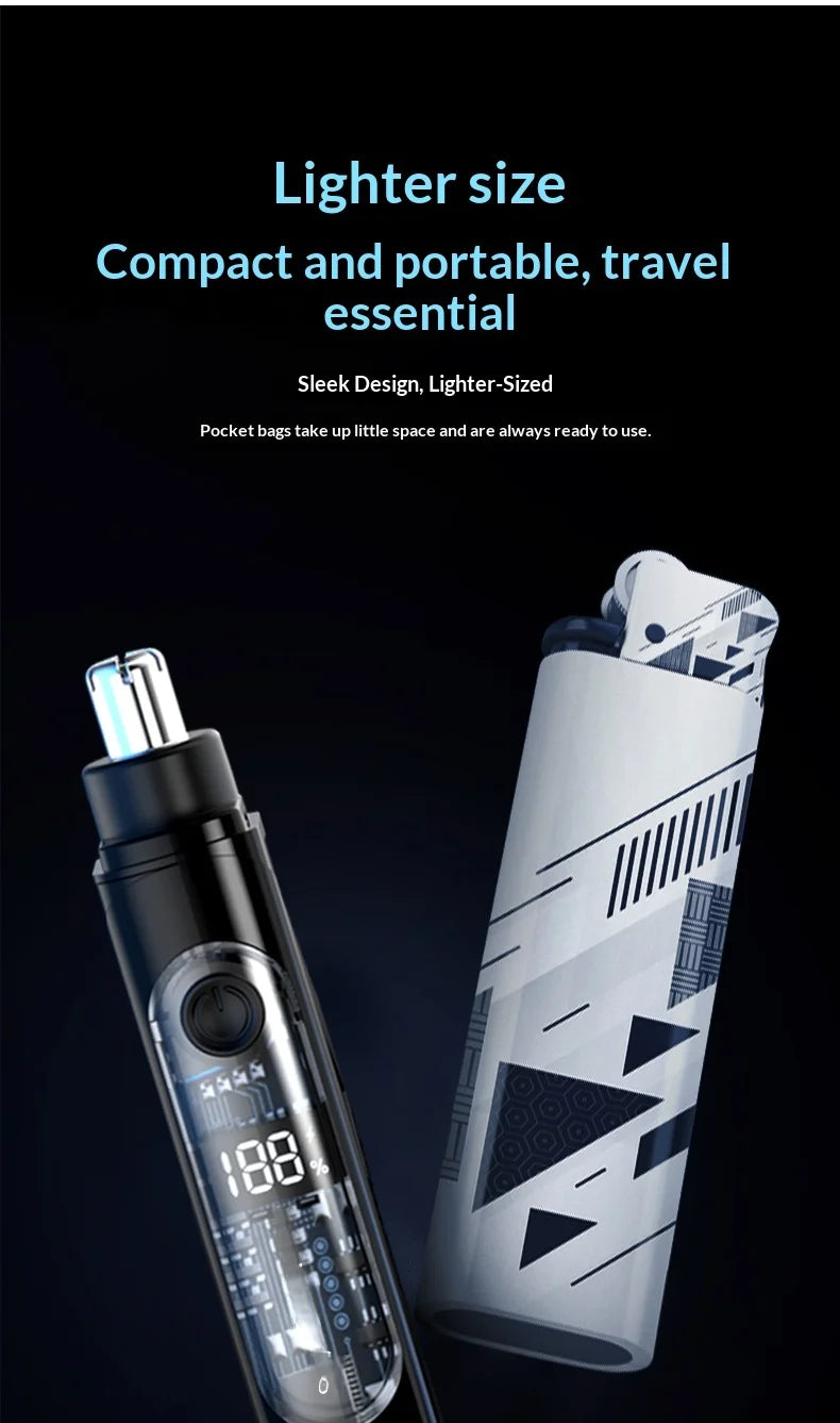 Electric Rechargeable Nose and Ear Hair Trimmer