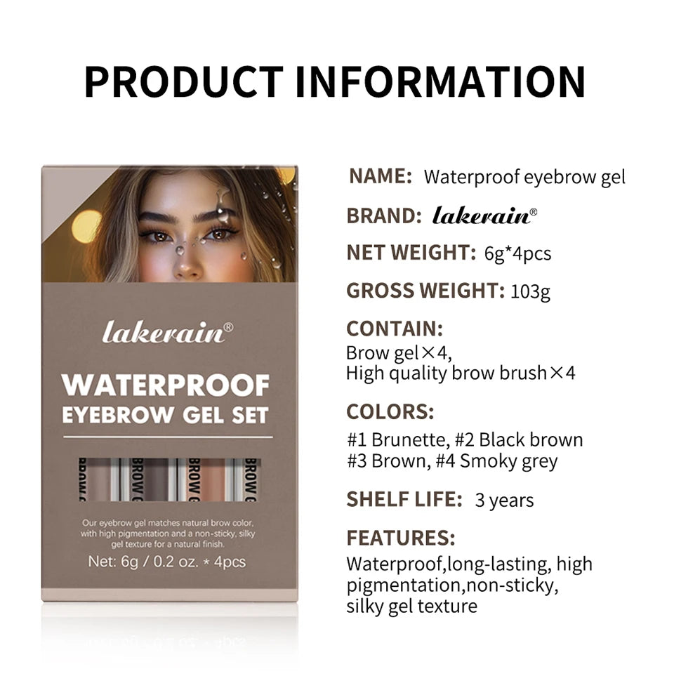 Long-Lasting Waterproof Eyebrow Gel Makeup Set