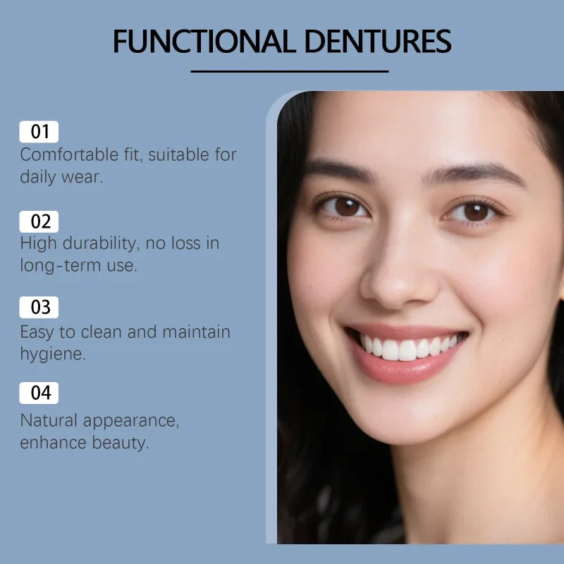 Temporary Realistic Denture Set for Instant Smile Transformation