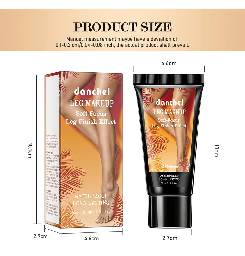 Waterproof Leg Foundation Body Concealer with Application Glove