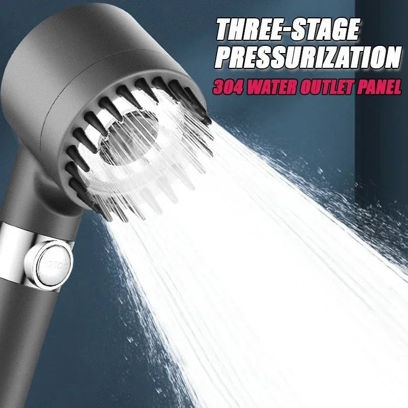 High-Pressure Adjustable Massage Shower Head with Filter