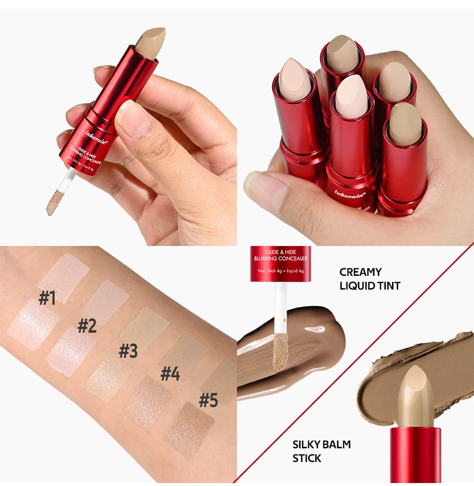2-in-1 Liquid and Stick Blurring Concealer for Full Face Coverage