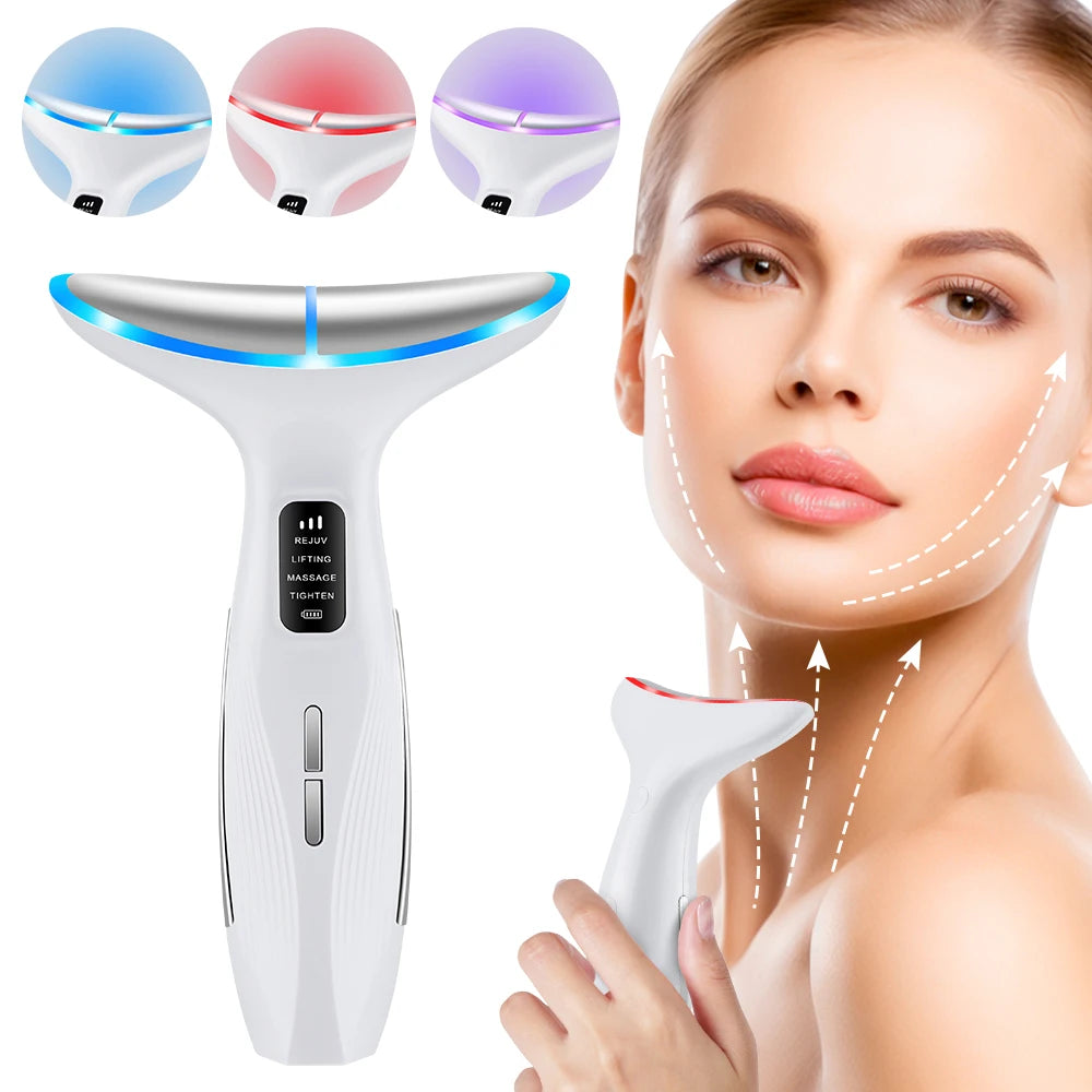 LED Facial and Neck Skin Tightening Beauty Massager - 16