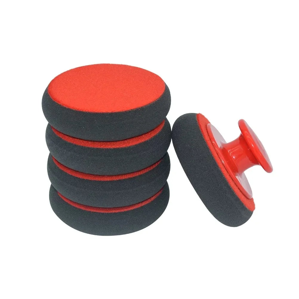 Round Car Waxing and Polishing Sponge Pad with Handle